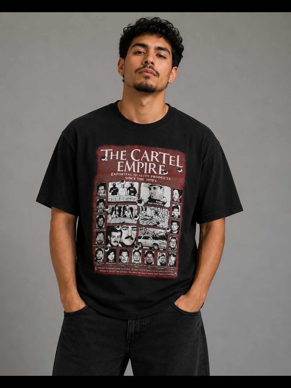 Black 'The Cartel Empire' Graphic Short-Sleeve Tee - Men's